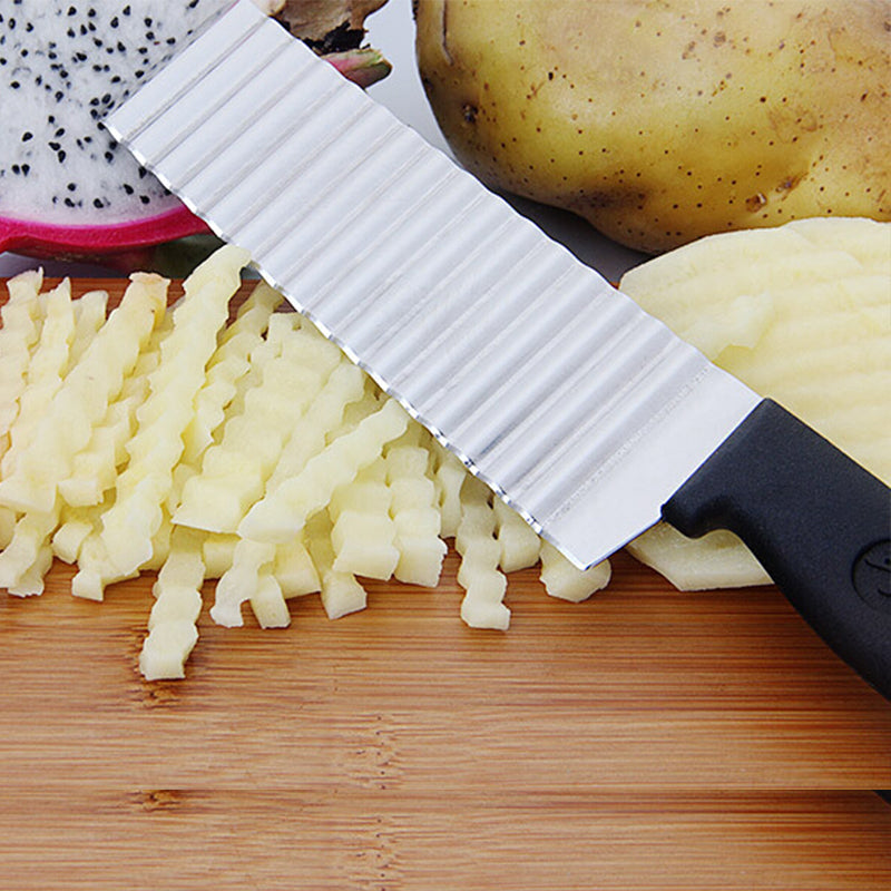 Faca Ondulada Para Batatas, Legumes E Frutas Em Aço Inox Inoxidavel